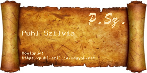 Puhl Szilvia névjegykártya