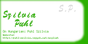 szilvia puhl business card